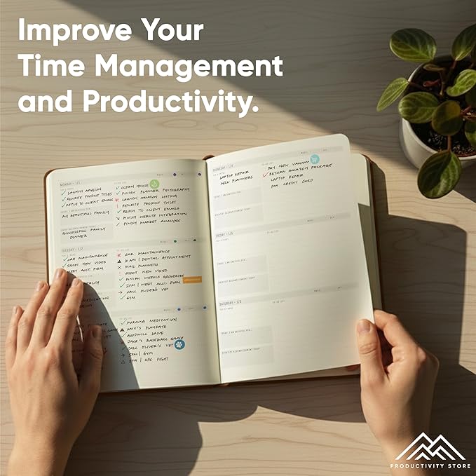 Dated, 2026 Planner, 5.8” x 8.3” - The #1 Productivity Planner to Achieve Your 2026 Goals - Planner 2026-2027 by PRODUCTIVITY STORE (A5, BROWN)