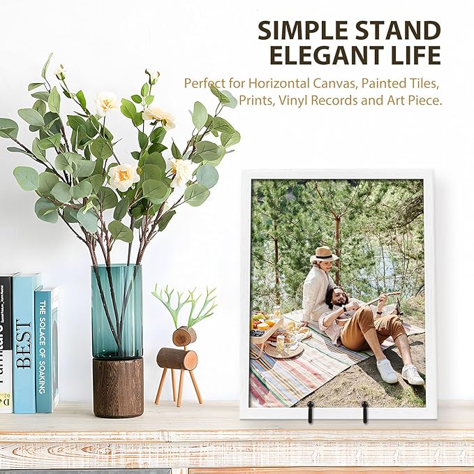 LIONWEI LIONWELI Plate Stands for Display - 6 Inch Metal Easels 2 Pack - Sturdy Tabletop Holders for Decorative Plates, Picture Frames, Books, Tablets, Vinyl Records & More - Black