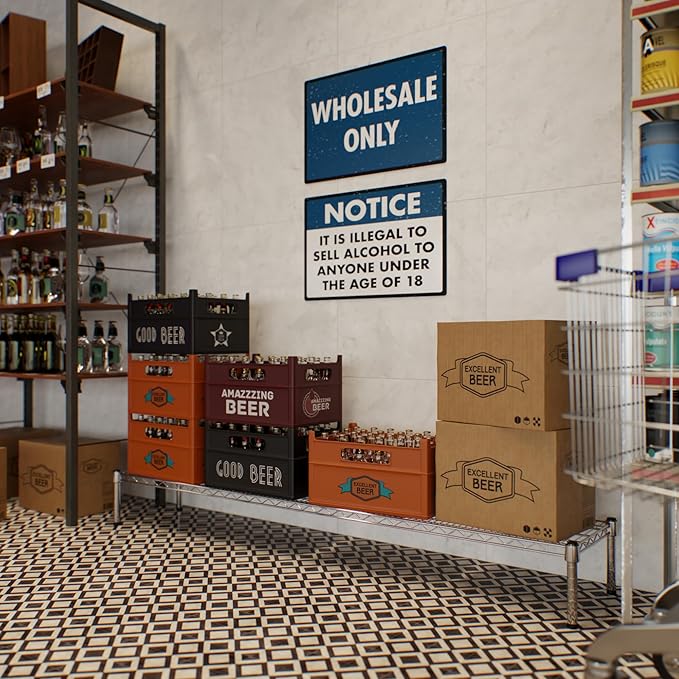Regal Altair 14" Deep x 72" Wide x 8" Height 1-Tier Wire Shelving Kit | NSF Commercial Storage Rack Unit