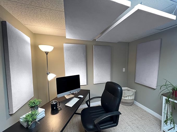 ATS Acoustics Home Office Residential Acoustic Treatment Room Kit Sound Absorbing Acoustic Panel 6 Pack for 50-100 Sq Ft (Blue Smoke)