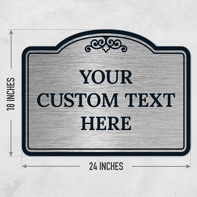 Custom Decorative Sign, Personalized Metal Sign for Business, Driveway, Home, Airbnb, Office Door Plaque, Brushed Nickel Sign, 18x24 Inches, ACM, Fade Resistant, Made in USA by Sigo Signs