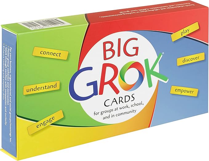 GROK Big Conversation Cards for Large Groups – 150 Feelings & Needs Cards + 25 Therapy & Icebreaker Games – Nonviolent Communication (NVC) Tool for Educators, Facilitators & Therapists