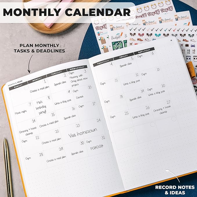 Clever Fox Ultimate Achiever’s Goal Planner - Focus & Productivity 90 Day Journal. Undated Daily Weekly Monthly Planner Organizer & Hourly Schedule Notebook - Hardcover, A5 Size, Amber Yellow