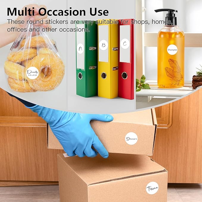 White 1 Inch Round Color Coding Labels with 4000 Dots, 4 Rolls - Bright Color Dot Stickers for File Folders, Inventory System - Highly Visible