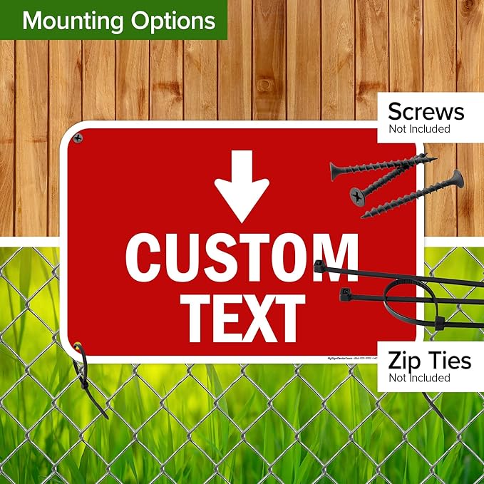 Custom Arrow,Custom Directional Sign, Down Arrow,12x18 Inches, 55 mil thick HDPE (high density polyethylene) Made in USA by My Sign Center