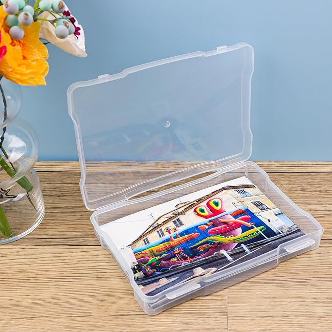 Find Scrapblooms 5×7 Photo Storage Box,Plastic photo keeper With 6 inner 5×7inch photo cases,Card Organzier Craft Storage box for pictures,stamps,seeds (Clear)
