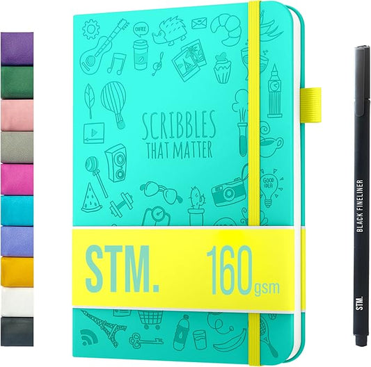 Bullet Dotted Journal Dot Grid Notebook | A5 Daily Journaling Notebooks for Personal Writing, Work, Women | 160gsm Thick Paper, Hard cover, Lay Flat Binding | 5x7 Journals Cuaderno Libretas de apuntes