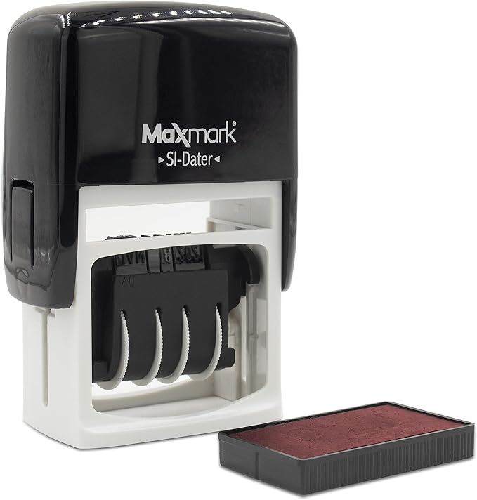 MaxMark Dater 4000 Self Inking Date Stamp - Red