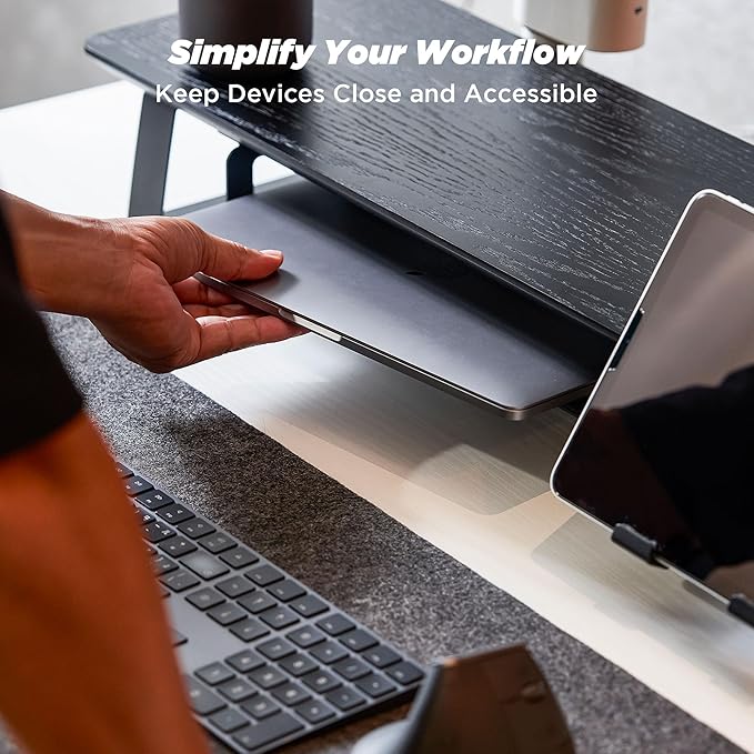 ULTRARM Moodular Add-ons Storage Tray [Accessory Only - Requires Moodular Wooden Monitor Stand Slide Rails for Use] Black MSA-TR