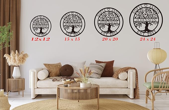 Metal Name Signs Personalized, Custom Tree of Life Signs, Custom Family Name Sign, Last Name Sign, Metal Wall Art, personalized wall decor, Personalized Wedding Gift