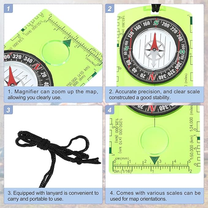 PATIKIL Orienteering Compass, Navigation Backpacking Compasses for Map