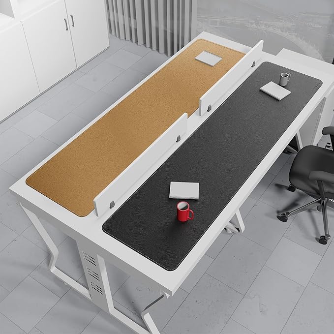 Mydours 79" x 20" Super Large Desk Mat, PU Leather & Cork Desk Pad, Extra Large XXXL Desk Mouse Pad for Workstation, Office, Home, Computer Desk Mat with Keyboard & Mouse (Black)