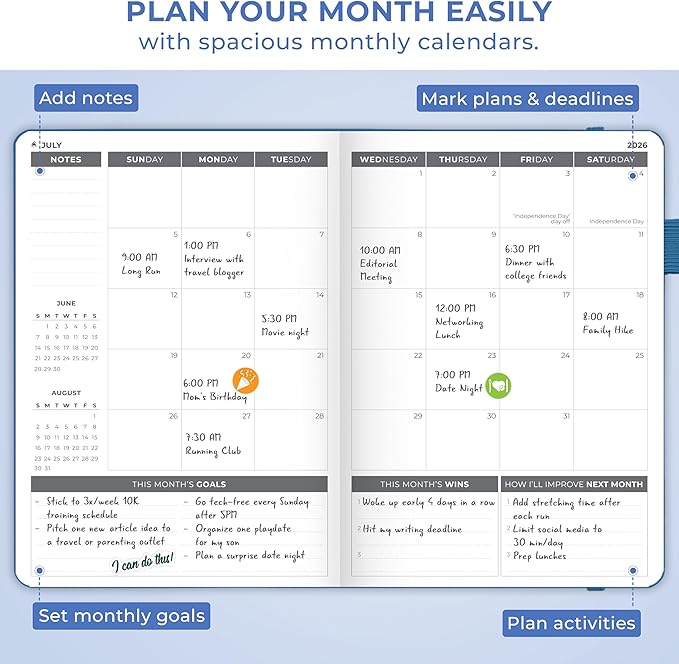 Clever Fox Dated Planner 2026-2027 – Weekly Life Planner Notebook for Time Management – Planner with Habits Tracker & To-Do List (Mystic Blue)