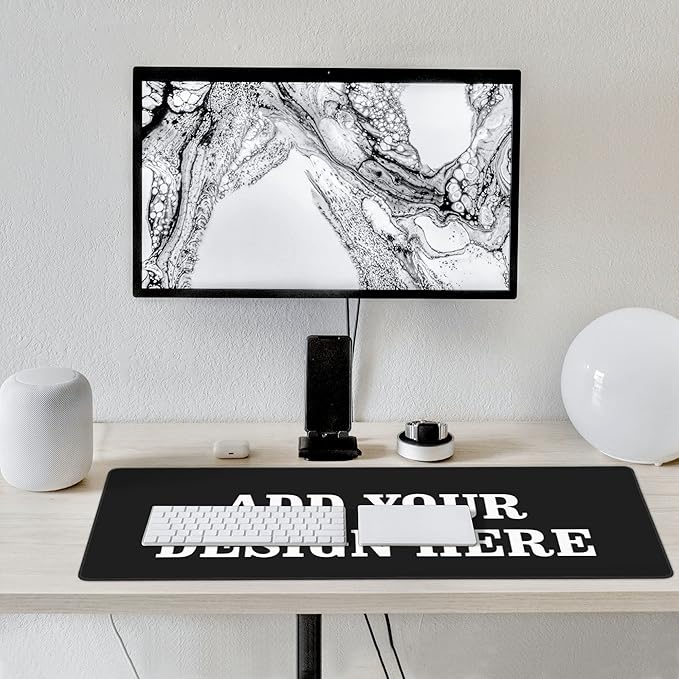 OHORTEB Custom Mouse Pad with Photo, Personalized Image Text Laptop Desk Mat, Customized Non-Slip Waterproof Desk Writing Pad for Office Home (Custom, 16in x 35.5in)