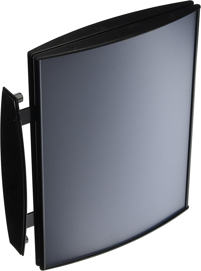 Displays2go Double Sided Office Sign; Ceiling, Wall, or Door Mount; for 8.5" x 11" Signage, Curved Frame, Black Aluminum