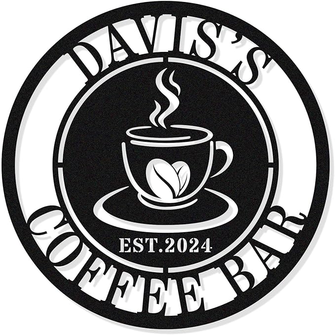 Personalized Coffee Bar Metal Sign, Custom Metal Coffee Sign, Coffee Metal Wall Art, customize coffee decor for coffee bar,coffee bar sign,Personalized Signs for Home,coffee wall decor