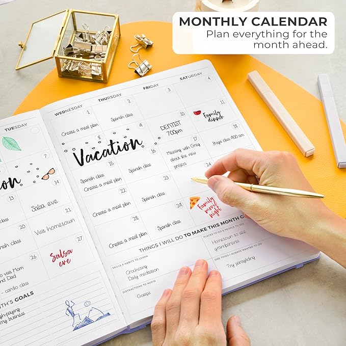 Clever Fox Planner PRO Light – Weekly & Monthly Life Planner to Increase Productivity, Time Management and Hit Your Goals, 8.5x11″ (Lavender)