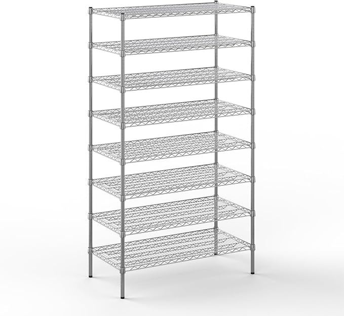 Regal Altair 21" Deep x 42" Wide x 74" Height Wire Shelving Kit | 8-Tier | NSF Commercial Storage Rack Unit