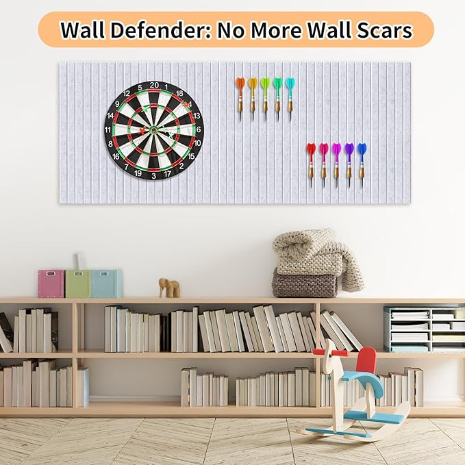 Smarpau Large Cork Board for Walls, 48"x36" Bulletin Board, 12 Pack Slat Felt Wall Tiles with Pushpins Removable Security Tabs, Pin Board for Office Wall Organizer Protector -Grey