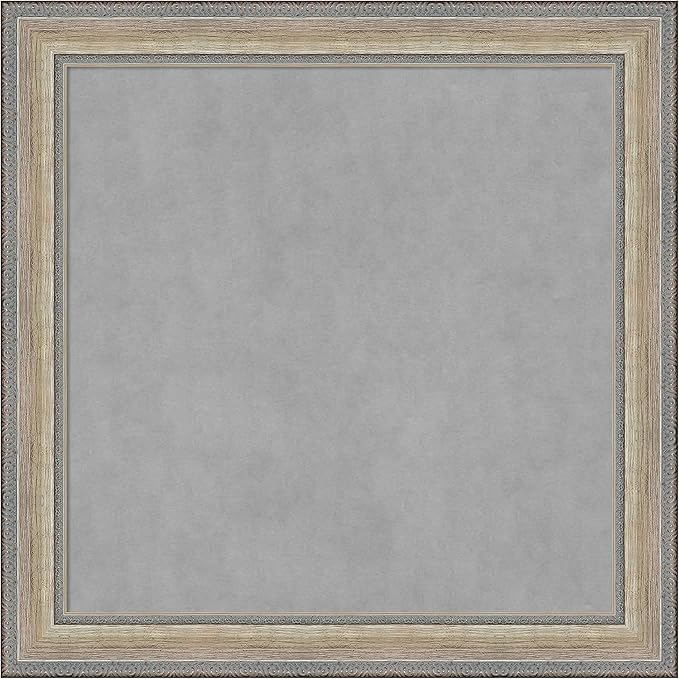Amanti Art Silver Framed Magnetic Board 29x29 Medium Vision Board for use with Magnets, 100% Metal Sheet to Display Items as Office Decor or for Home Organization in mudroom, Kitchen or Kids Room