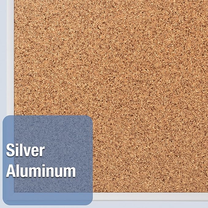 Quartet Standard Aluminum Frame Cork Bulletin Board, 60” x 36” (2305)