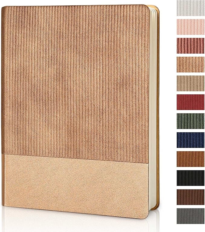 TSFPapier Lined Journal Notebook for Work College Ruled Note Book 7.2"x9.6" B5 PU Leather Daily Journaling 160 Pages for Women Men Writing Home School Supplies Business RoseGold