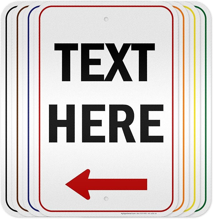 Custom Arrow,Custom Directional Sign, Left Arrow,12x18 Inches, 3M EGP Reflective, Rust Free .063 Aluminum, Fade Resistant, Made in USA by My Sign Center