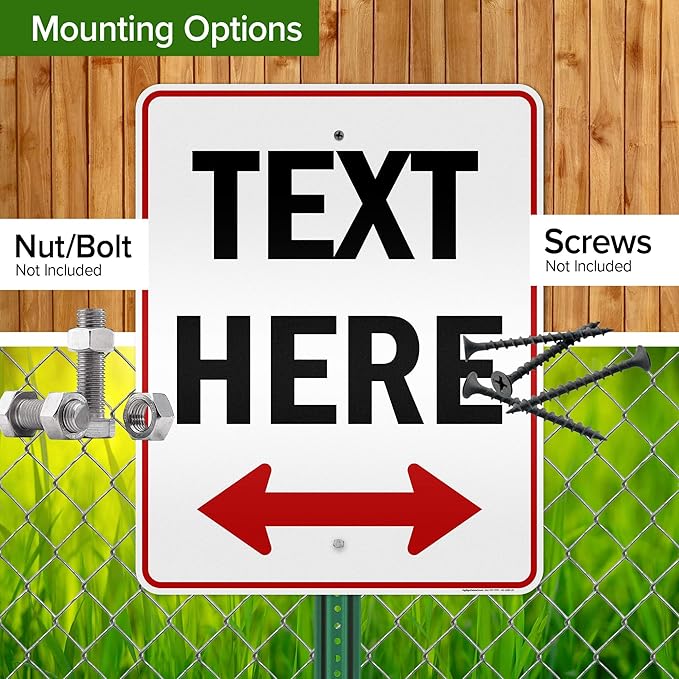 Custom Arrow,Custom Directional Sign, Two Way Arrow,24x30 Inches, 3M EGP Reflective, Rust Free .080 Aluminum, Fade Resistant, Made in USA by My Sign Center