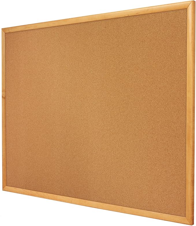 Quartet Cork Board, Bulletin Board, 4' x 6' Corkboard, Oak Finish Frame (307)