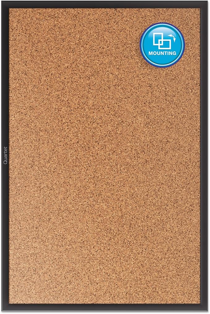 Quartet Cork Board, Bulletin Board, 5' x 3' Corkboard, Black Frame (2305B)