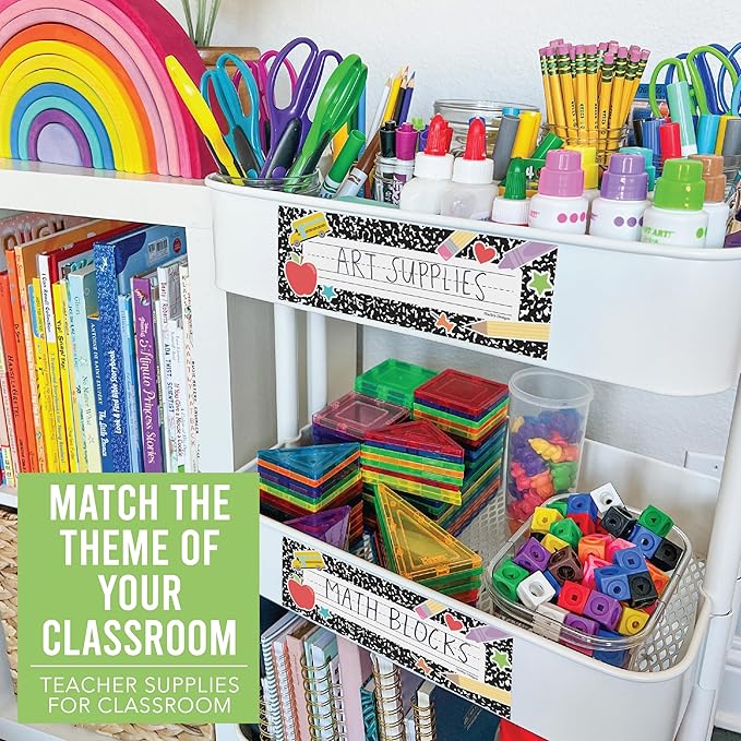 Hadley Designs Desk Name Tags For Classroom -25 Student Name Plates For Classroom Kindergarten, Preschool, 1st, 2nd & 3rd Grade, 9x3 Teacher Nameplates For Student Desks & Cubbies, Apple Nametags