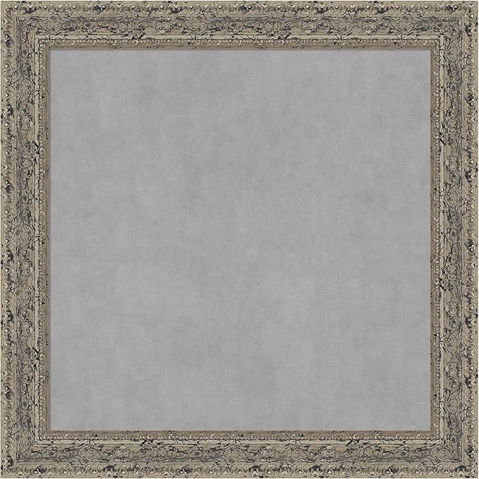 Amanti Art Silver Framed Magnetic Board 29x29 Medium Vision Board for use with Magnets, 100% Metal Sheet to Display Items as Office Decor or for Home Organization in mudroom, Kitchen or Kids Room