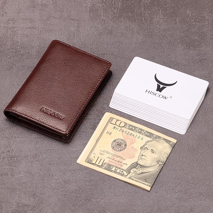 Leather Business Card Case Holder for Men & Women, Italian Calfskin