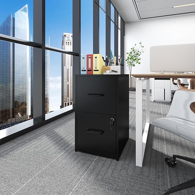 OPTYMIRA Metal File Cabinet with Drawer Heavy Duty Home Office Steel Vertical Filing Lockable Cabinets for Legal/Letter Size,Assembly Required