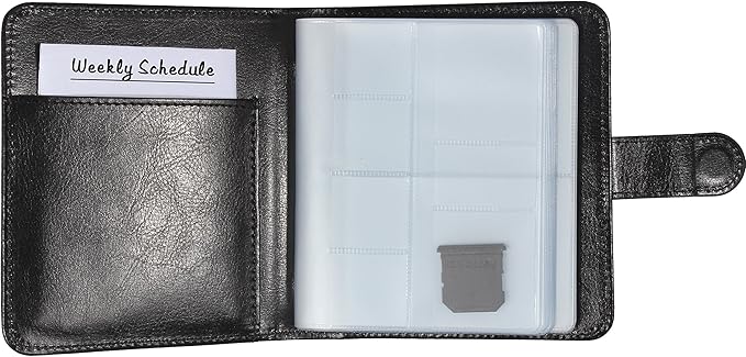 Wisdompro Business Card Book Organizer, Premium PU Leather Wallet Name Credit ID Card Holder Case with Magnetic Shut for 64 Business Cards (Build in 64 Card Slot & 14 Small Cells for Memory Cards)