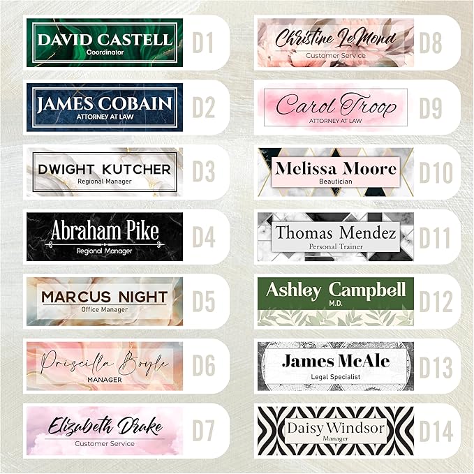Personalized Acrylic Door Name Plate - 28 Backgrounds - Custom Name Plate for Wall, Office Decor, Teacher Appreciation Gifts