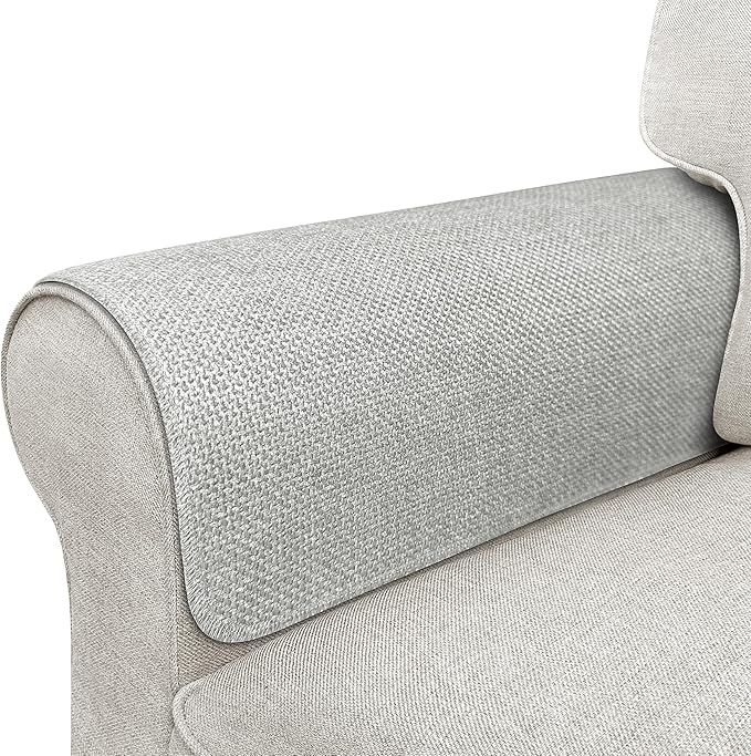 Couch Arm Covers, Waterproof Armrest Cover for Sofa, Armchair, Loveseat, Non-Slip Recliner Arm Cover, Sofa Arm Covers, Headrest Covers, Arm Chair Covers Set of 2 (Light Gray, 28"×24")