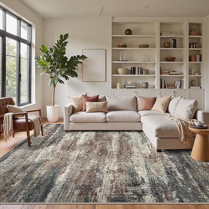 GENIMO Rugs for Bedroom-Washable 6x9 Area Rugs Lightweight Low Pile, Modern Printed Non-Slip Carpet for Living Room, Playroom, Dining Room, Office, Mystic Forest