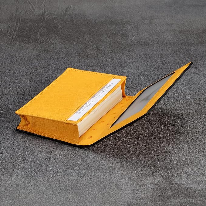 Leather Business Card Case Holder for Men & Women, Italian Calfskin