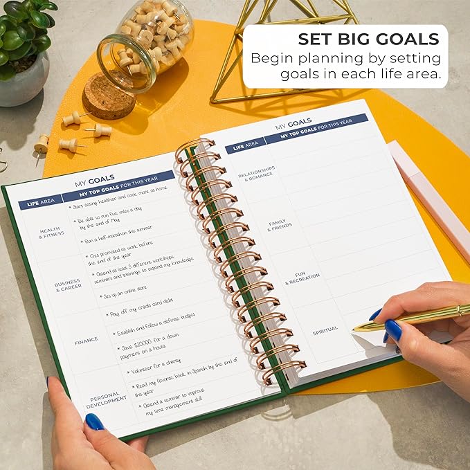 Clever Fox Planner 2nd Edition Spiral – Colorful Weekly & Monthly Goal Planner, Time Management & Productivity Organizer, Undated (Forest Green)