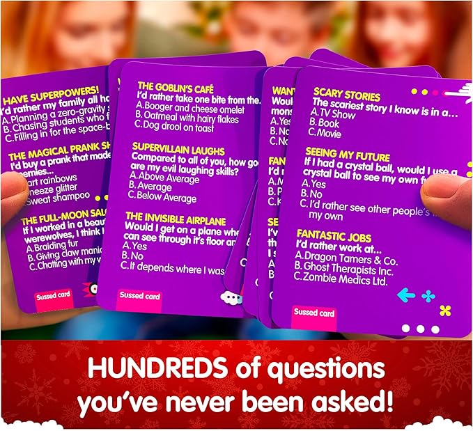 SUSSED The Wacky 'What Would You Do?' Card Game - Ages 8+, 2-8 Players - Kids Stocking Stuffer for Girls, Boys, Tweens - 15-30 Min Playtime - Purple Pack