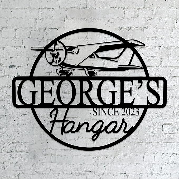 Personalized Metal Airplane Wall Art, Airplane Name Sign, Customized Pilot Name Sign, Airplane Hangar Sign Decor, Aviation Home Office Decor, Large Outdoor Decor, Pilot Gifts, Aircraft Lovers Gift