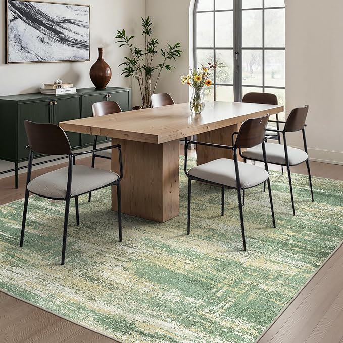 GENIMO Rugs for Bedroom-Washable 6x9 Area Rugs Lightweight Low Pile, Modern Printed Non-Slip Carpet for Living Room, Playroom, Dining Room, Office, Desert Dawn