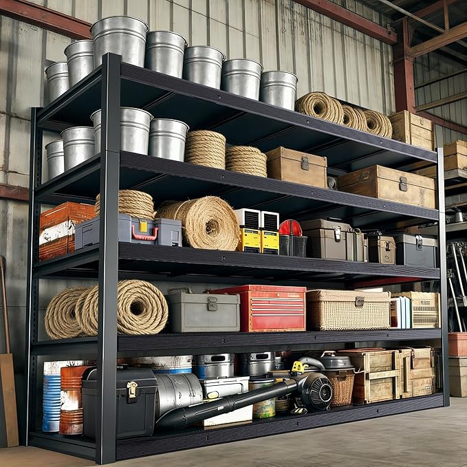 ZEUKMXOO 84" H Garage Shelving,Storage Shelves 3050LBS Heavy Duty Storage Shelves,Adjustable Metal Shelving,for Garage,Warehouse,Basement,Pantry 84" H x 55" W x 24" D