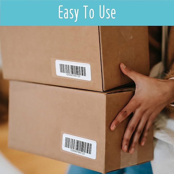 500 PCS Label Protectors, Transparent Waterproof Clear Wafer Seal Stickers for Protecting Package Envelope Mail Barcodes, Numbers and Stickers Mega Bundle with Perforation Line in Roll (3.5x1.2 inch)