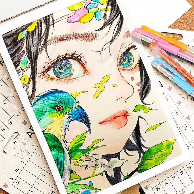 LANRENWENG 400 Pack Gel Pens for Adult Coloring Books, 200 Colored Gel Pen Include 200 Refills with 40% More Ink,Glitter Gel Pens Set for Coloring Books Drawing Journaling Scrapbook Art Supplies