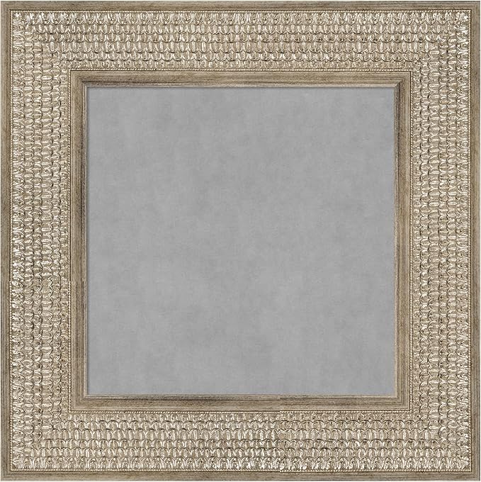 Amanti Art Silver Framed Magnetic Board 18x18 X-Small Vision Board for use with Magnets, 100% Metal Sheet to Display Items as Office Decor or for Home Organization in mudroom, Kitchen or Kids Room