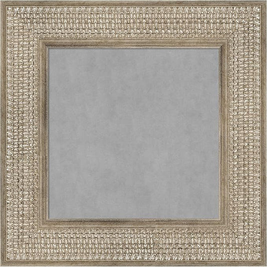 Amanti Art Silver Framed Magnetic Board 18x18 X-Small Vision Board for use with Magnets, 100% Metal Sheet to Display Items as Office Decor or for Home Organization in mudroom, Kitchen or Kids Room