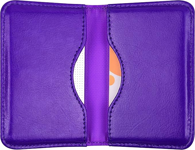Wisdompro Business Card Holder, 2-Sided PU Leather Folio Name Card Holder Wallet Case with Magnetic Shut for Men and Women, Ultra Slim and Thin