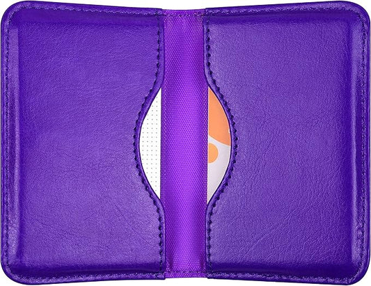 Wisdompro Business Card Holder, 2-Sided PU Leather Folio Name Card Holder Wallet Case with Magnetic Shut for Men and Women, Ultra Slim and Thin